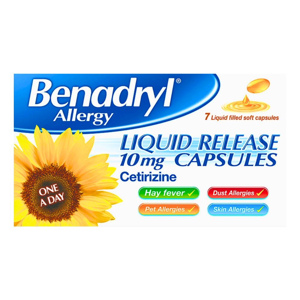 Benadryl Allergy Liquid Release 10mg – 7 Capsules