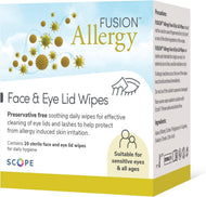 Fusion Allergy Face & Eye Wipes - 20 Wipes