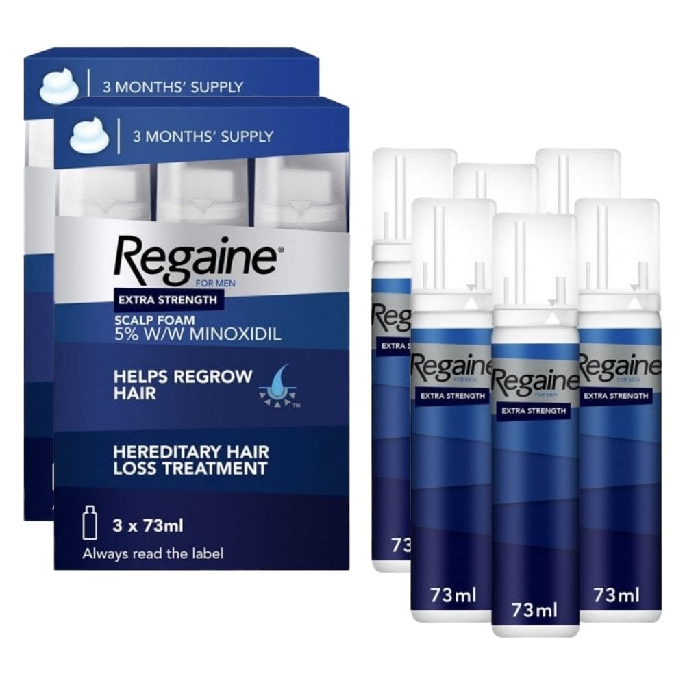 Regaine for Men Extra Strength Scalp Foam - 73ml - 6 Pack (6 Month Supply)