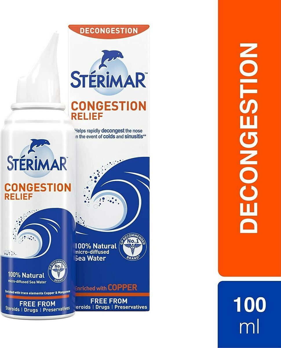 Sterimar Congestion Relief Sea Water Nasal Spray - 100ml | Natural Sinus Relief