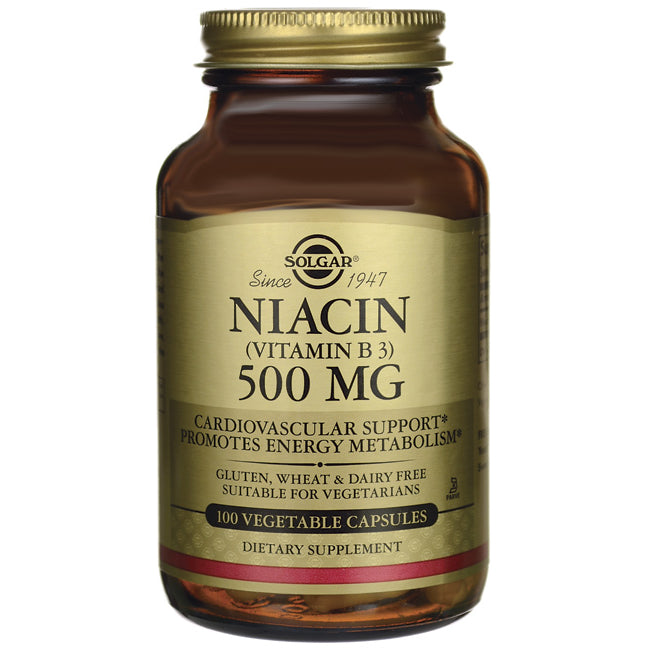Solgar Niacin Vitamin B3 500mg - 100 Vegetable Capsules