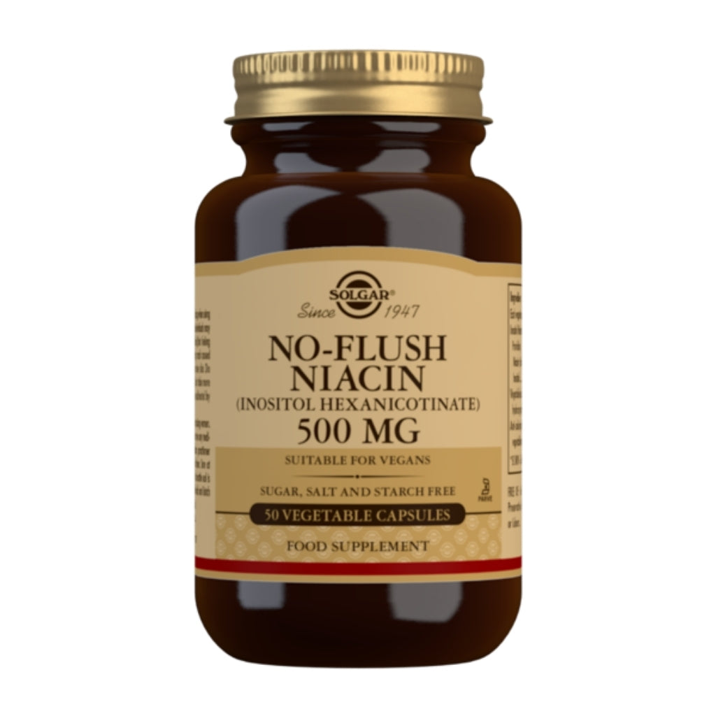 Solgar No Flush Niacin 500 mg 50 Vegetable Capsules