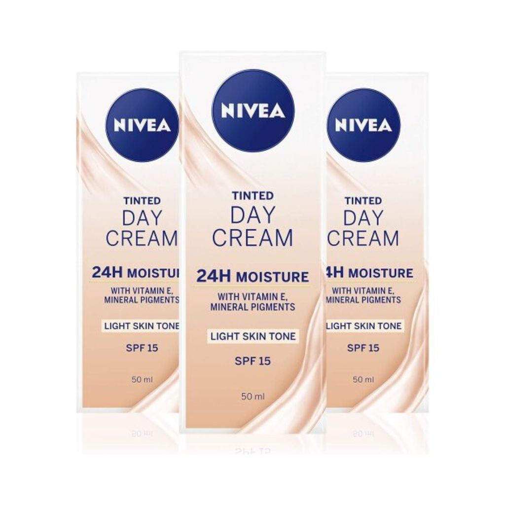 Nivea Tinted Day Cream 24H Moisture SPF15 50ml - Pack of 3