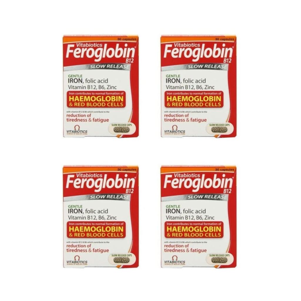 Vitabiotics Feroglobin 30 Capsules - Pack of 4