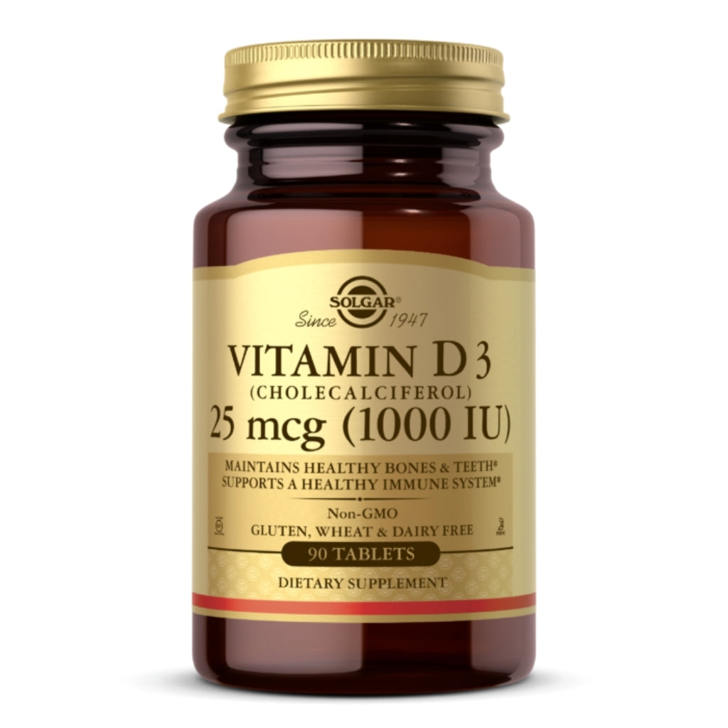 Solgar Vitamin D3 Cholecalciferol 1000iu 25mcg 90 Tablets