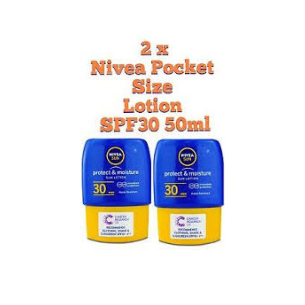 Nivea Sun Pocket Size Protect & Moisture Lotion SPF30 50ml - Pack of 2