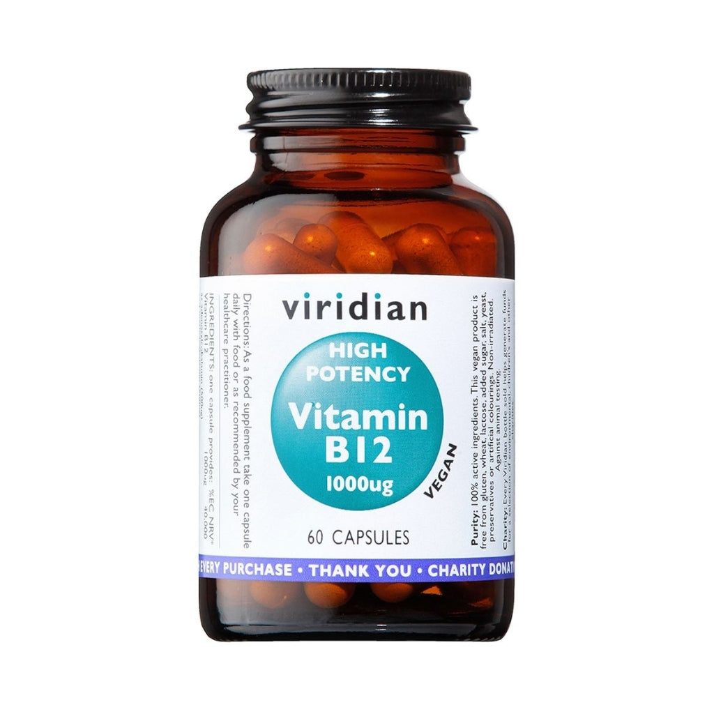 Viridian Hi-Potency Vitamin B12 1000ug 60 Vegetarian Capsules