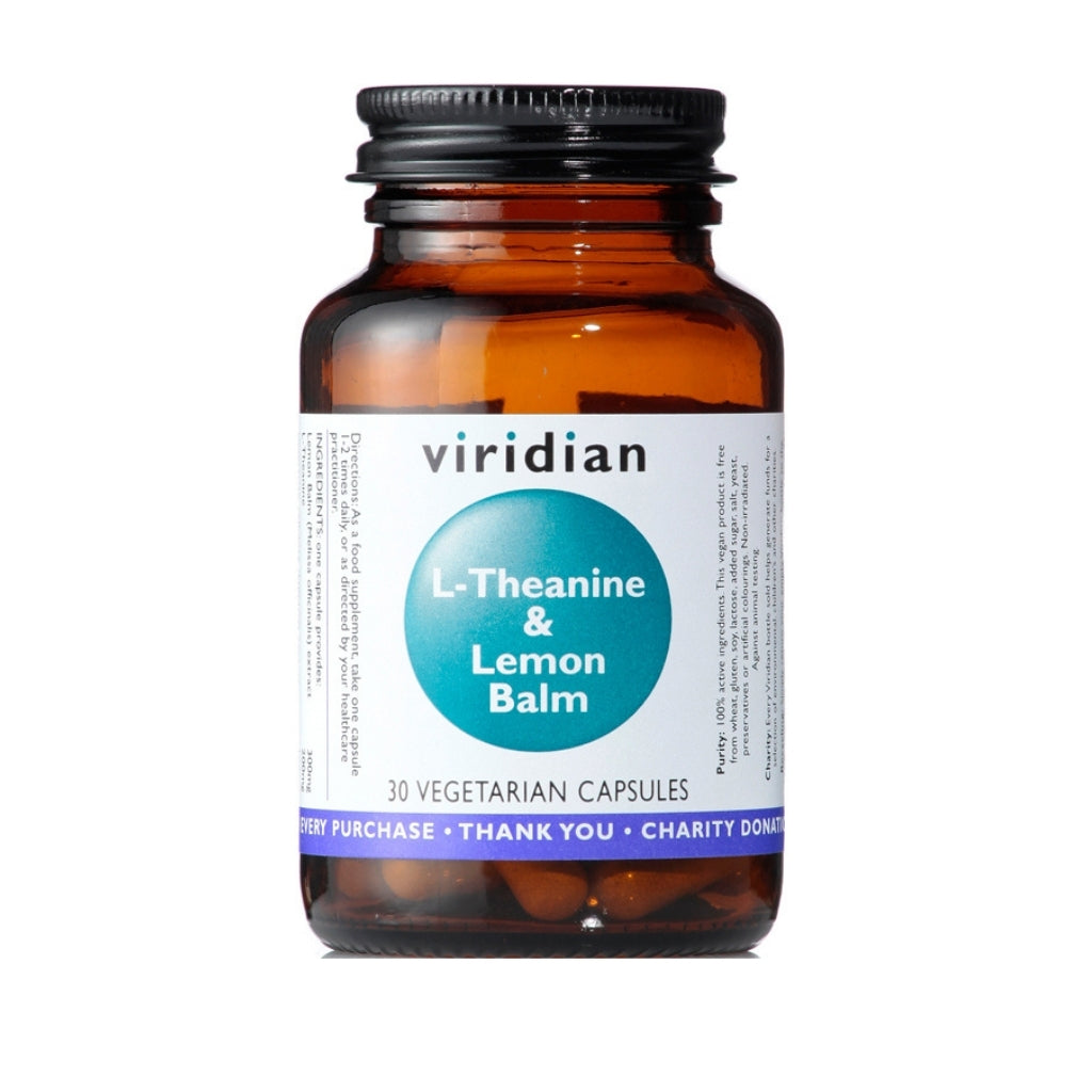 Viridian L-Theanine (200mg) and Lemon Balm 30 Vegetarian Capsules