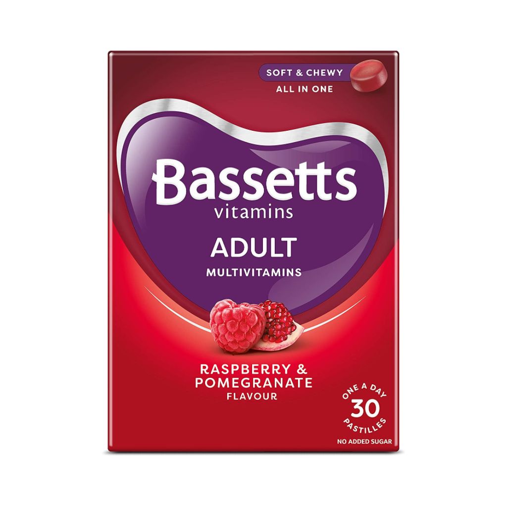 Bassetts Vitamins Adults Multivitamins Raspberry & Pomegranate 30 Pastilles