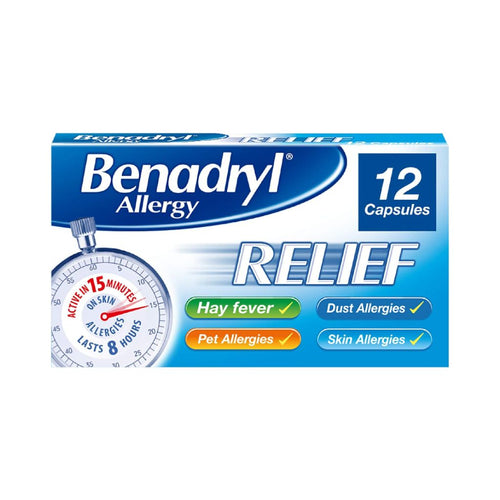 Benadryl Allergy Relief 12 Capsules