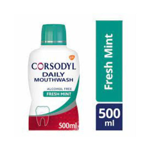 Corsodyl Daily Mouthwash Alcohol Free Fresh Mint 500ml