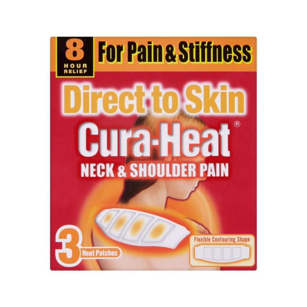 Cura-Heat Neck & Shoulder Pain Direct to Skin - 3 Heat Patches