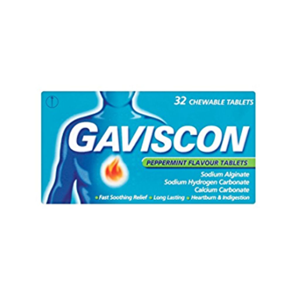 Gaviscon Peppermint Flavour Tablets 32 Chewable Tablets