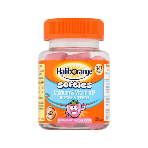 Haliborange Softies Calcium & Vitamin D 3-12 years - 30 Strawberry Flavour Softies