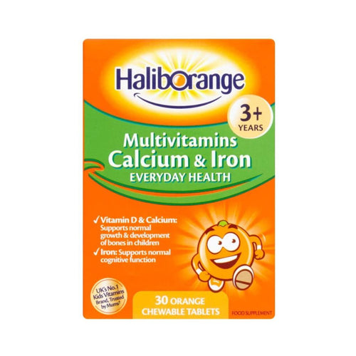 Haliborange Multivitamins Calcium & Iron 3+ years - 30 Orange Chewable Tablets