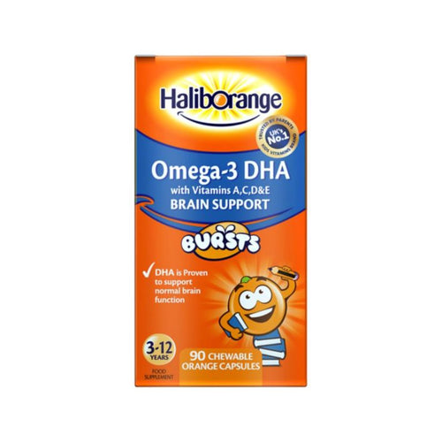 Haliborange Omega-3 DHA 3-12 Years - 90 Chewable Orange Capsules