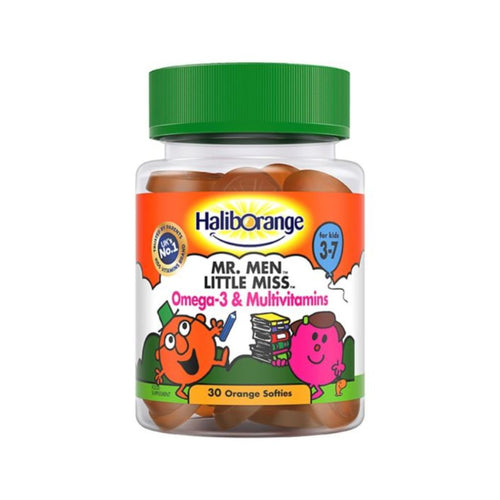 Haliborange for Kids 3-7 Mr. Men Little Miss Omega-3 & Multivitamins - 30 Orange Softies