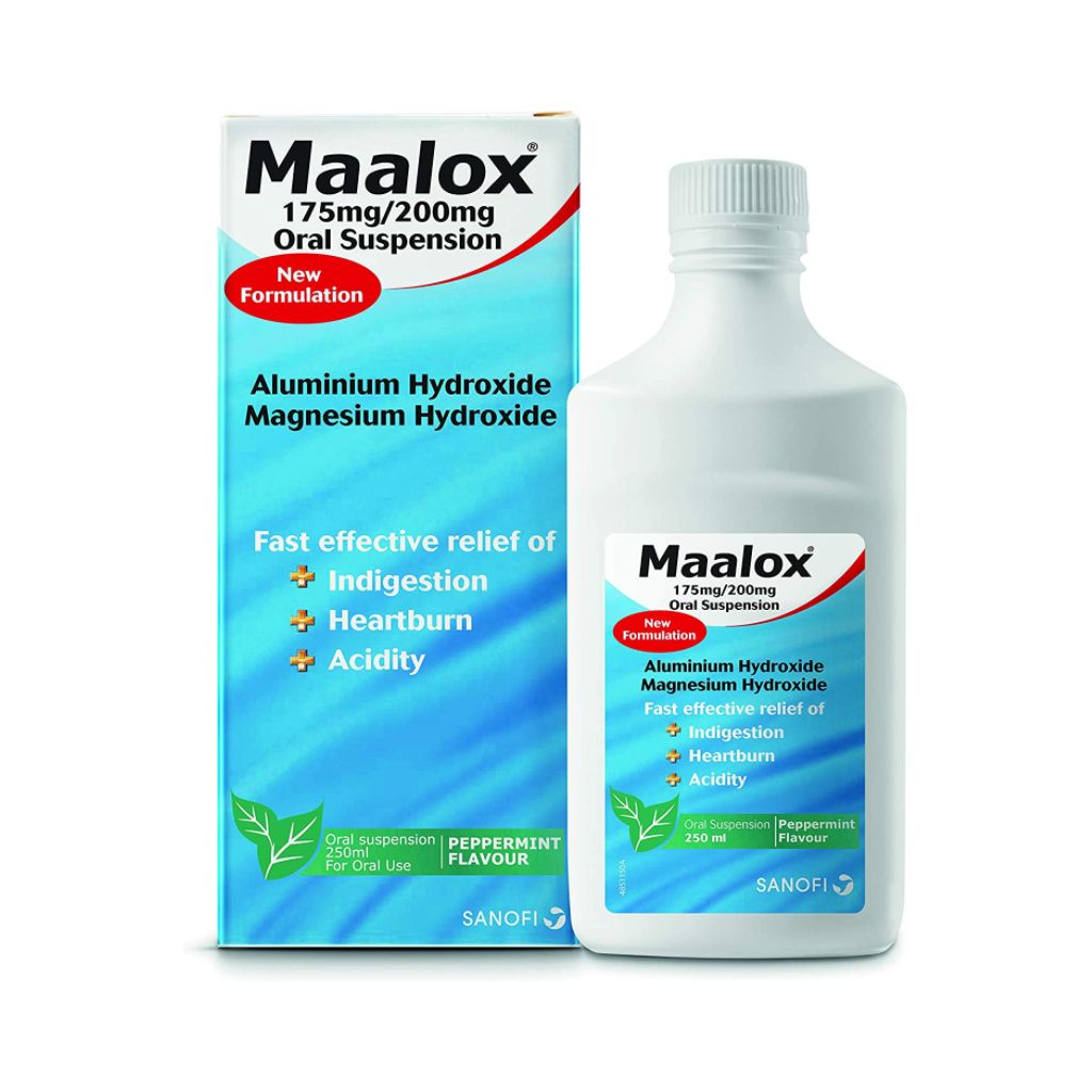 Maalox Oral Suspension Peppermint 250ml
