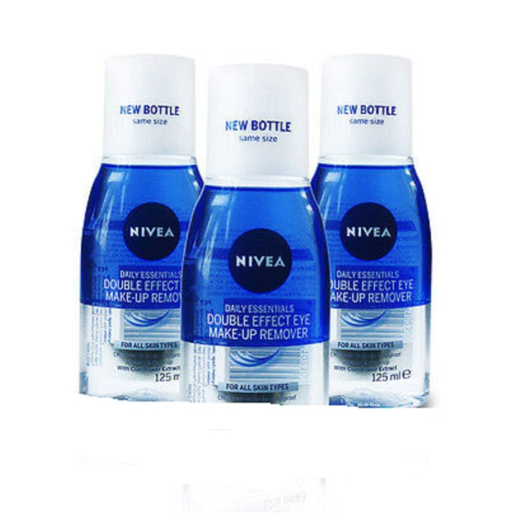 Nivea Double Effect Eye Make-up Remover 125ml - Pack of 3