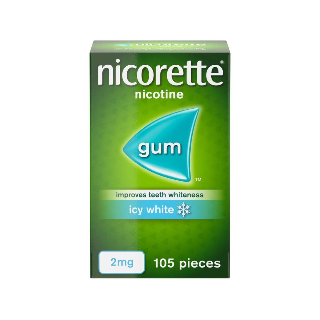 Nicorette Nicotine Gum Icy White 2mg 105 Pieces