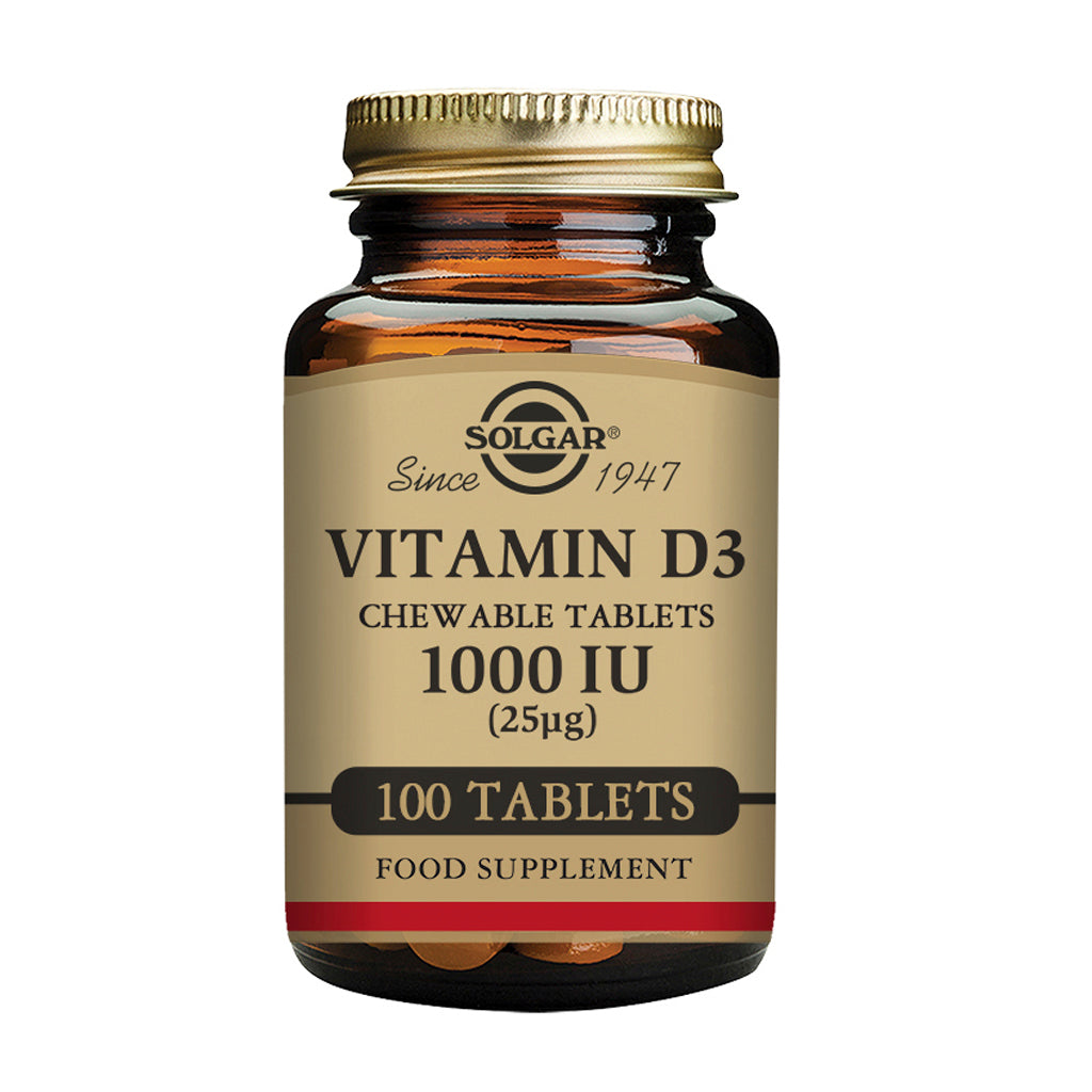 Solgar Vitamin D3 Chewable 1000 IU 100 Tablets
