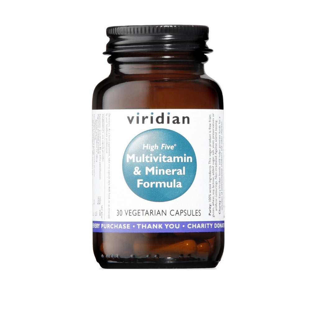 Viridian HIGH FIVE Multivit & Mineral Formula Veg Caps 30 Capsules  - VIRIDIAN- Local Pharmacy Online